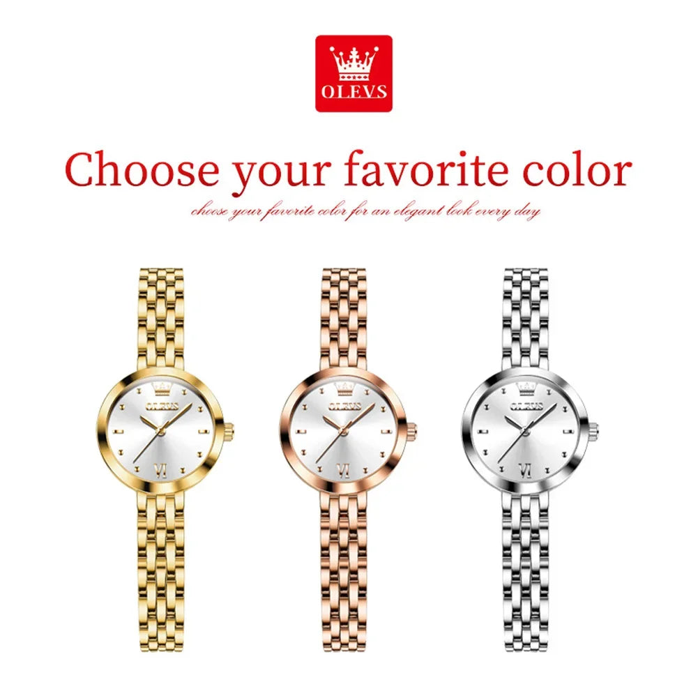 Montre Femme OLEVS 9992 Luxe Or Quartz — Étanche, Élégante, Relojes Para Mujer