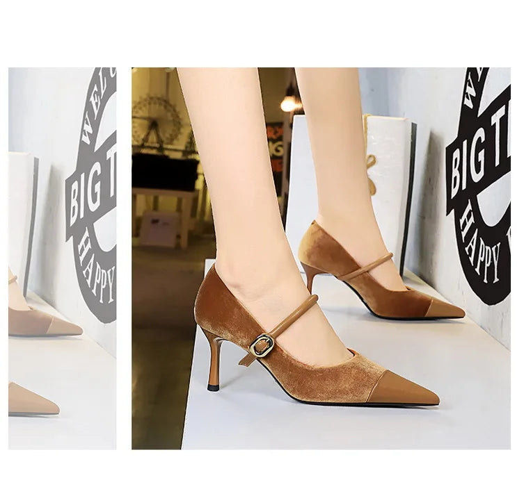 Escarpins Femme Bout Pointu Stiletto BIGTREE — Suède, 7cm 10cm, Grande Taille 43