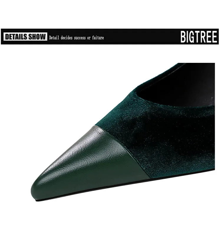 Escarpins Femme Bout Pointu Stiletto BIGTREE — Suède, 7cm 10cm, Grande Taille 43