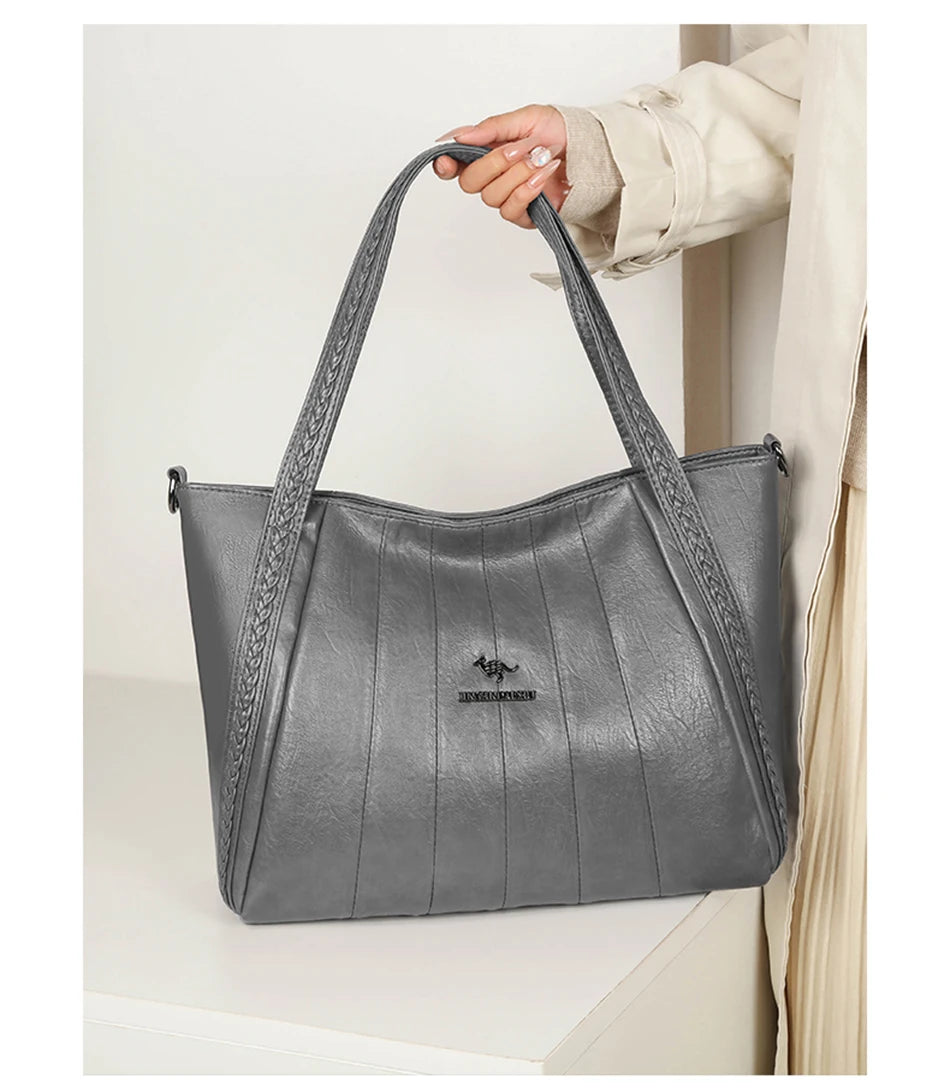 Sac À Main Femme Cuir PU Grande Marque — Tote Casual Élégant, Bandoulière