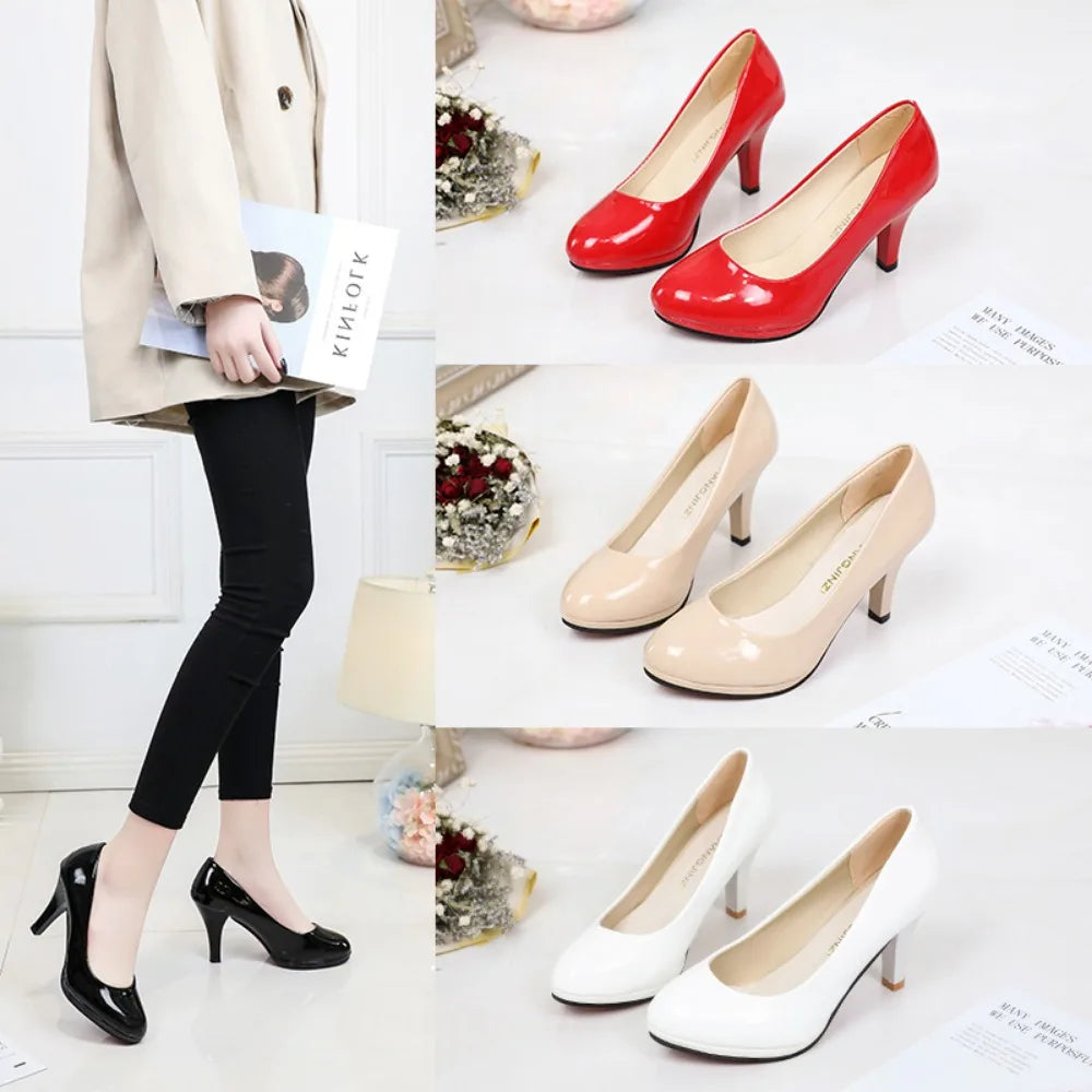 Escarpins Femme Talon Haut Mariage — Blanc, Noir, Rouge, Grande Taille 34-42
