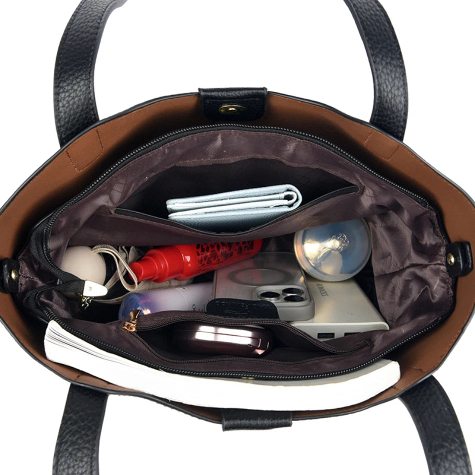 Sac À Main Femme PU Cuir Carré — Grand Tote Épaule, Bandoulière Fashion