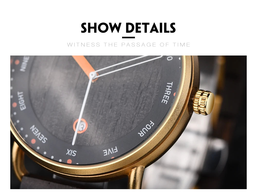 BOBO BIRD Montre Homme Bois Quartz — Casual, Cadeau Unique, Livraison Directe