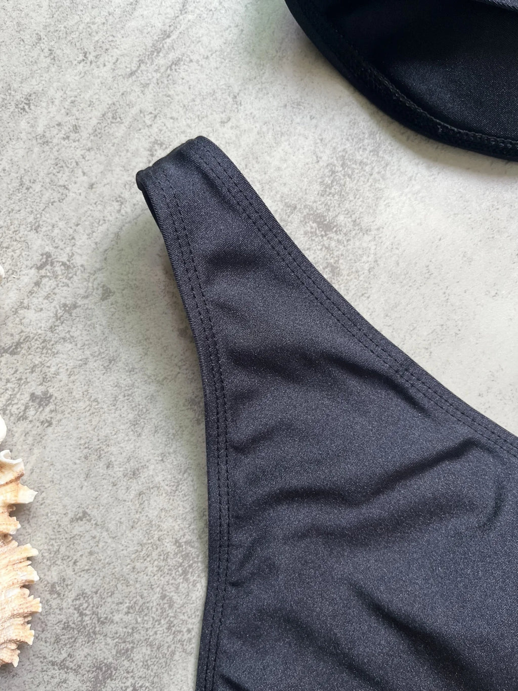 Bikini Taille Haute Filet Brésilien — 2 Pièces Sexy, Maillot de Bain Femme Été