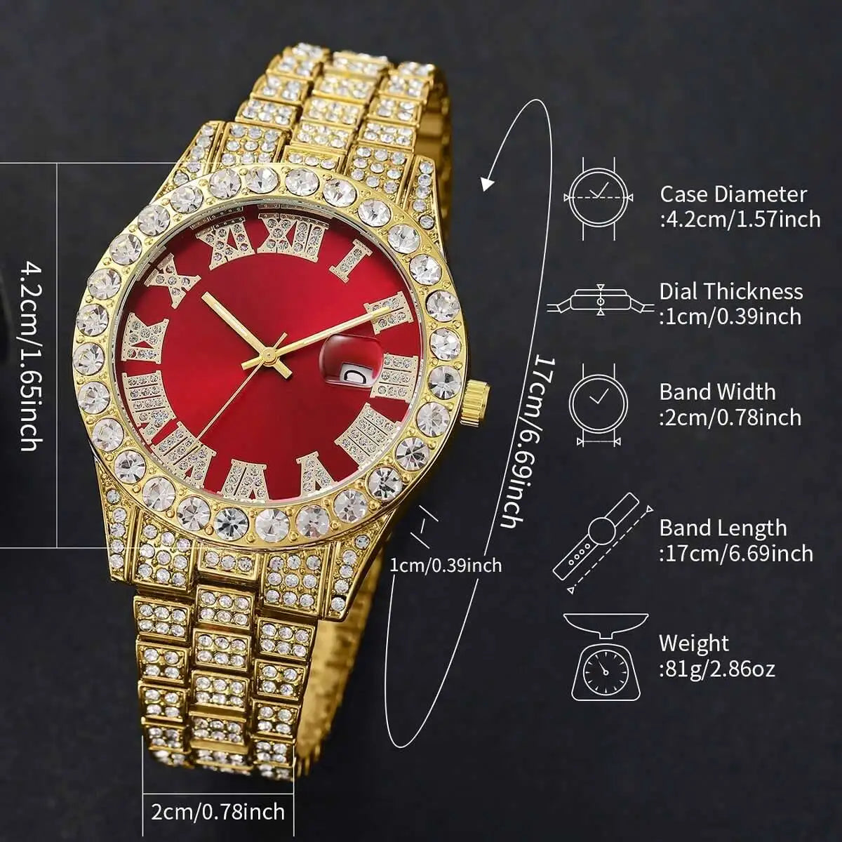 Coffret 3 Montres Homme Luxe Diamant — Cadran Roma, Acier, Quartz + Bijoux (Sans Boîte)