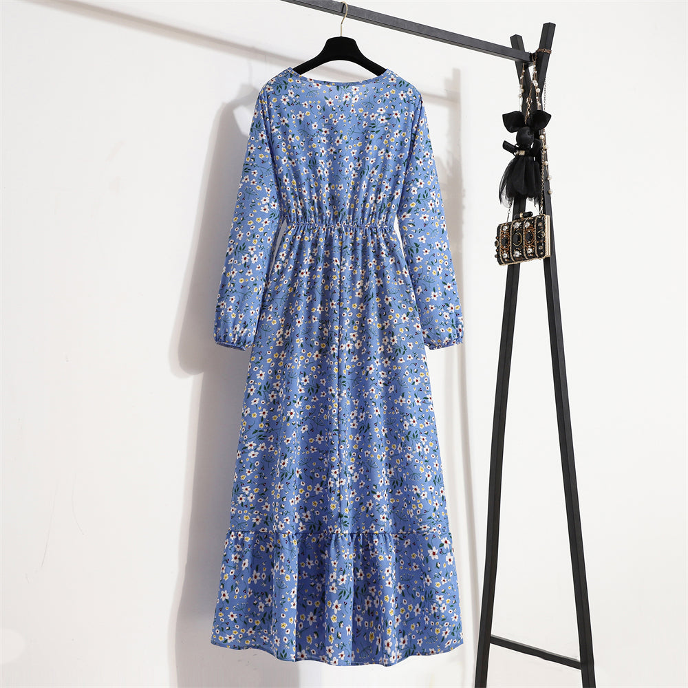Robe Maxi Femme Été — Imprimé Floral Manches Longues Plage & Soirée