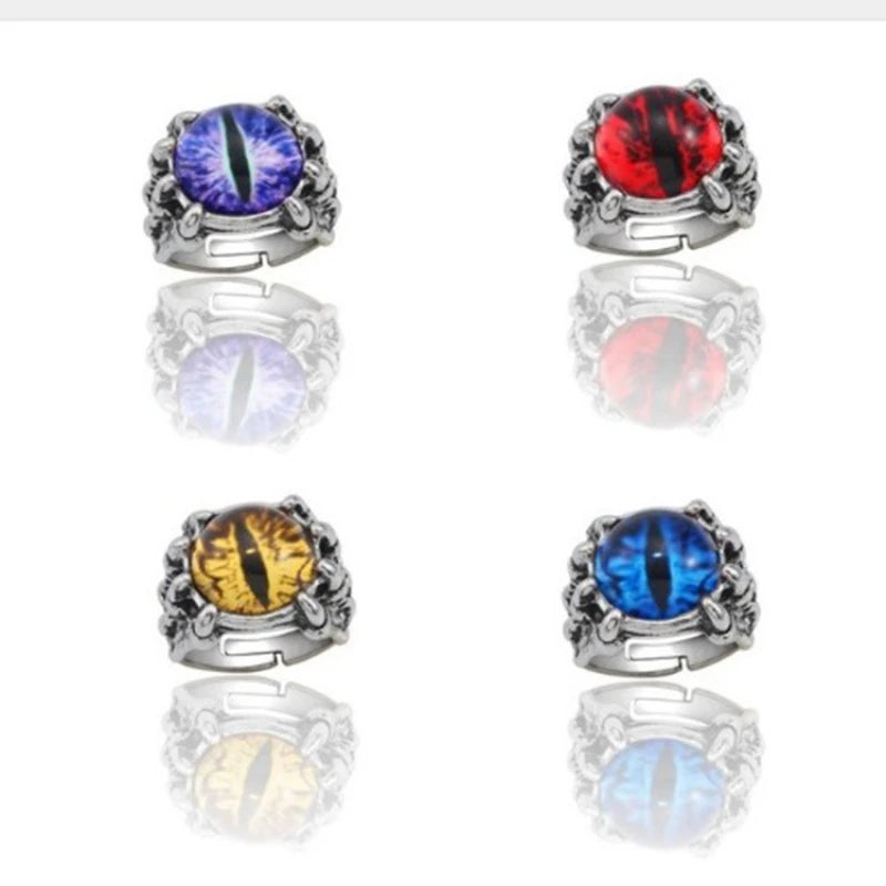 Bague Œil du Diable Turc Bleu — Ajustable, Punk, Homme & Femme, Tendance