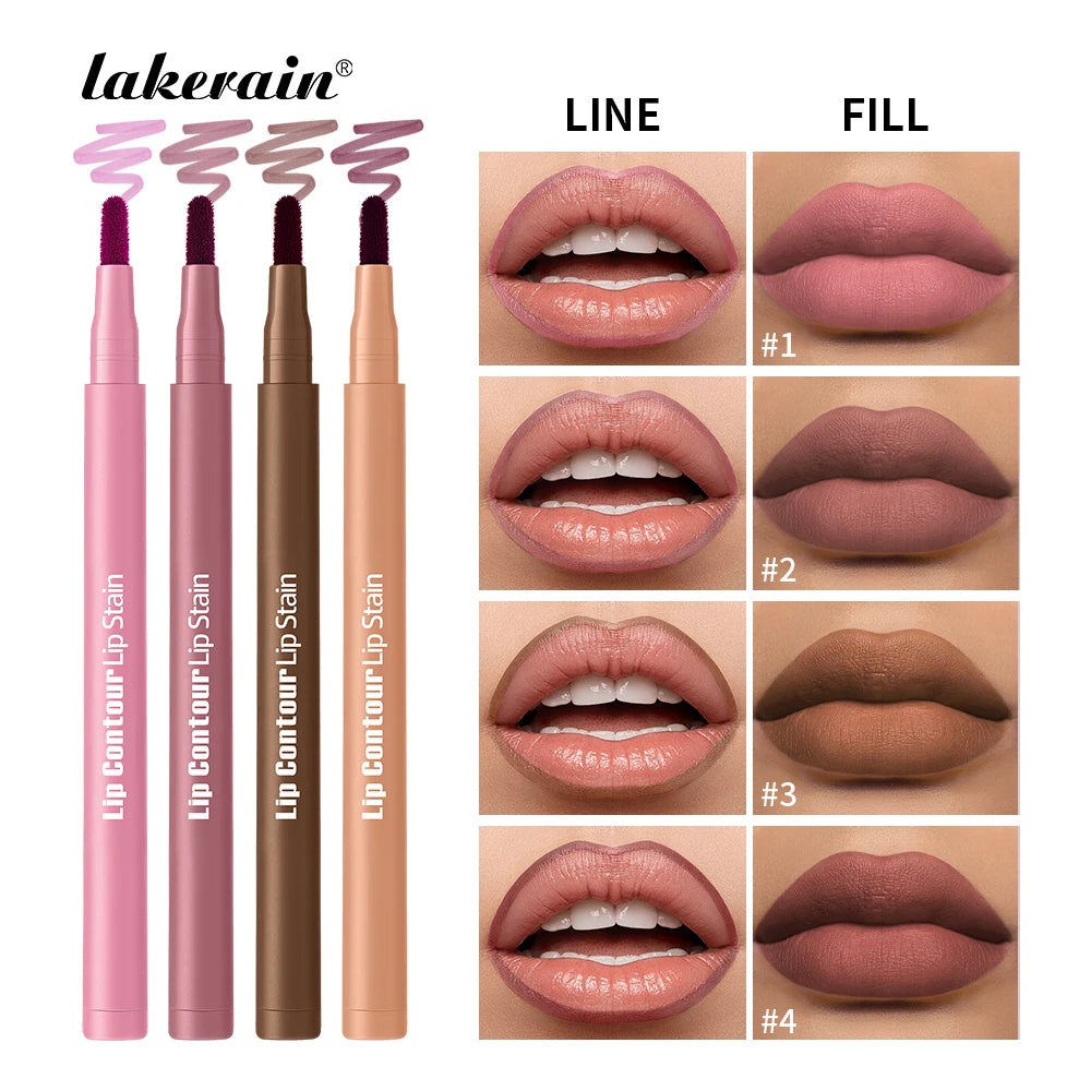Crayon Contour Lèvres 2en1 Longue Tenue Anti-Bavure — Double Face Ultra Pigmenté