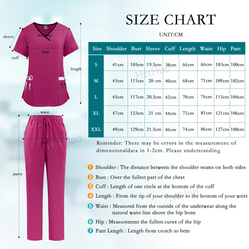 Tenue Médicale Femme — Blouse + Pantalon Infirmière, SPA, Dentaire, Chirurgicale