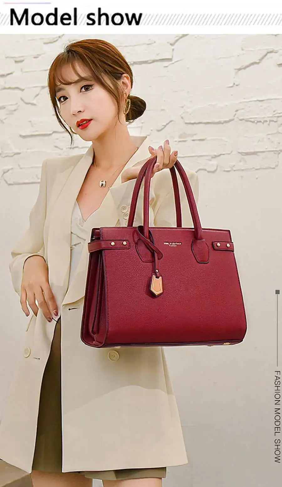 Sac à Main Femme Cuir PU — Satchel Élégant Grande Marque, Bandoulière Épaule