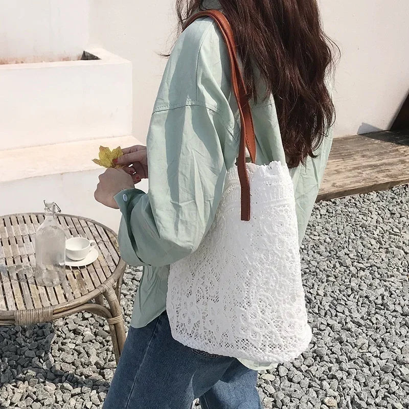 Sac À Main Femme Toile & Cuir — Bandoulière Luxe, Style Casual Fashion
