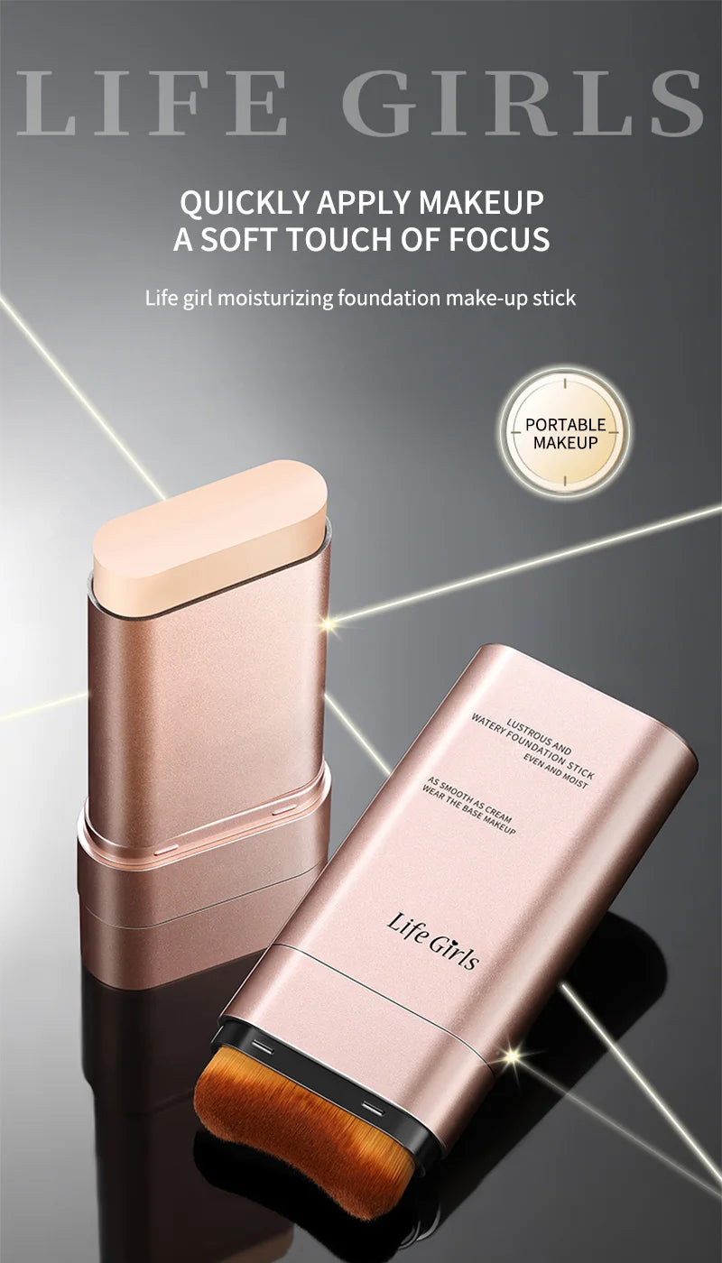 Fond de Teint Hydratant Léger Double Tête Rotatif Waterproof — Avec Pinceau Intégré