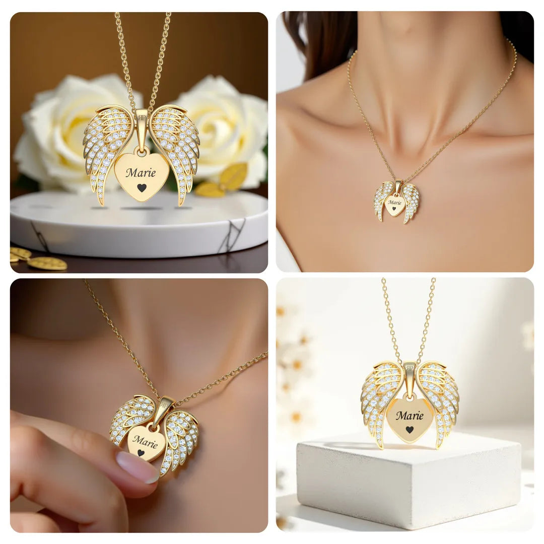 Collier Prénom Personnalisé Femme — Ras du Cou Coeur, Laiton Doré