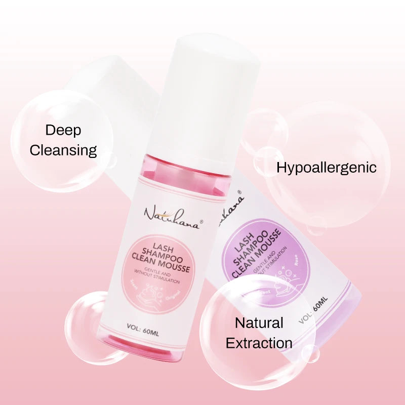Shampooing Mousse Extensions Cils Natuhana 60ml — Nettoyant Cils Sans Stimulation