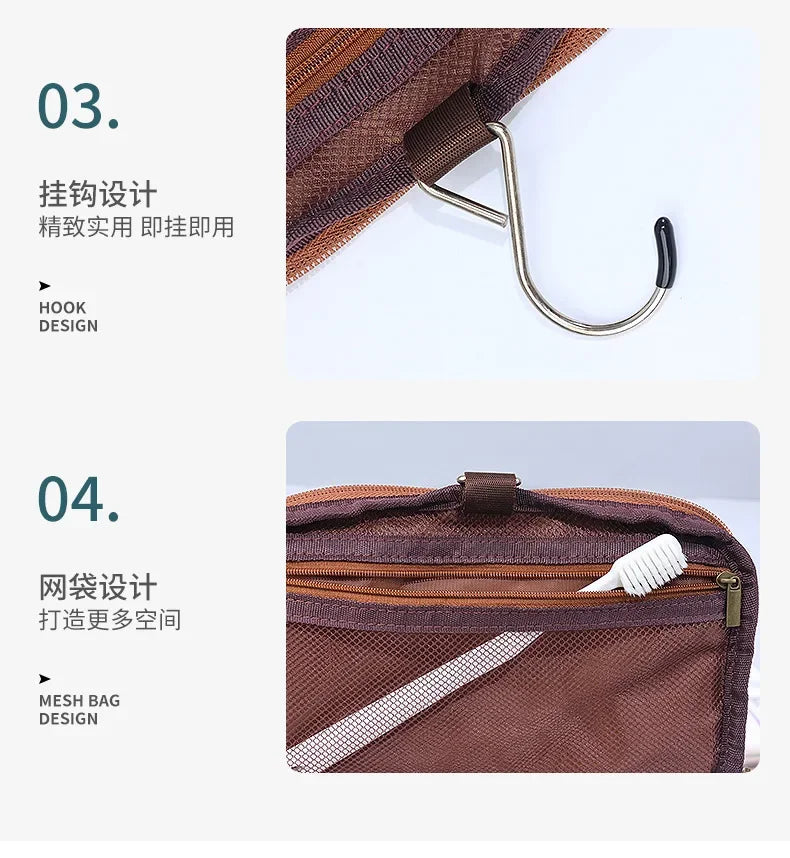 Trousse Toilette Luxe Homme Vintage — Organisateur Voyage Cosmétique Suspendu