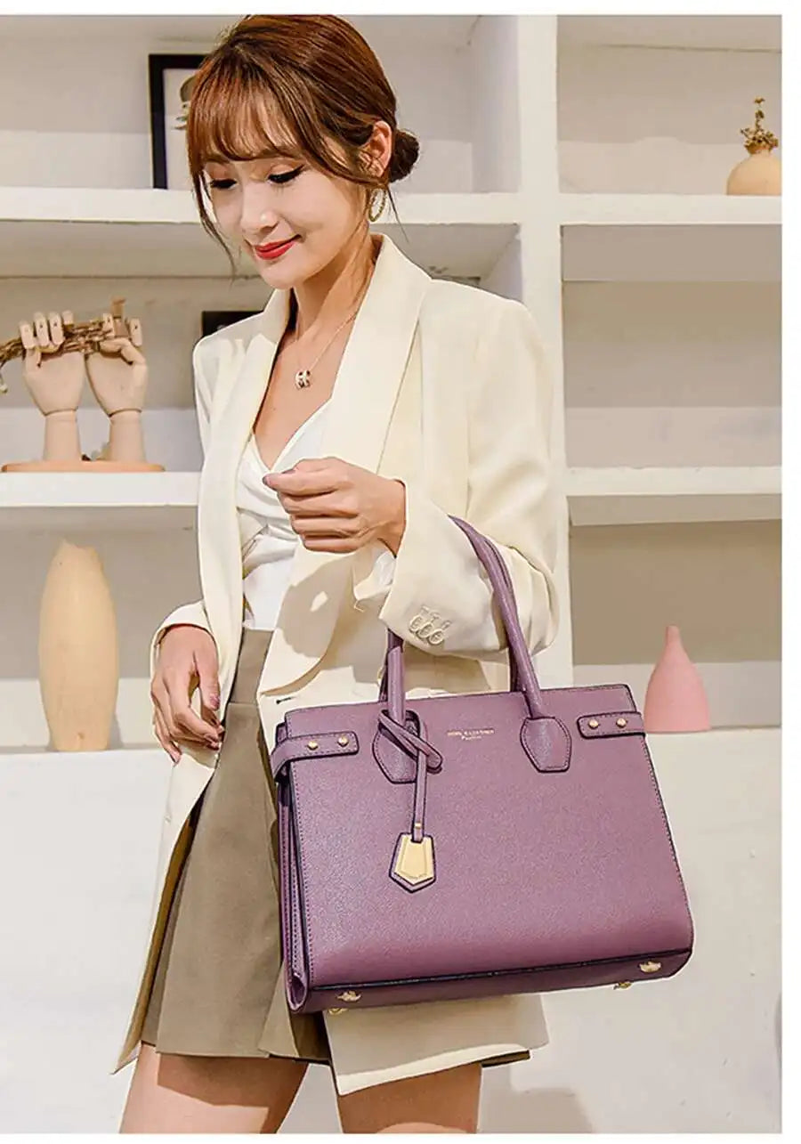 Sac à Main Femme Cuir PU — Satchel Élégant Grande Marque, Bandoulière Épaule