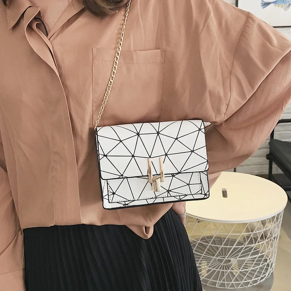 Sac Bandoulière Femme TPU Rayé Design Carré — Sac Épaule Tendance & Léger