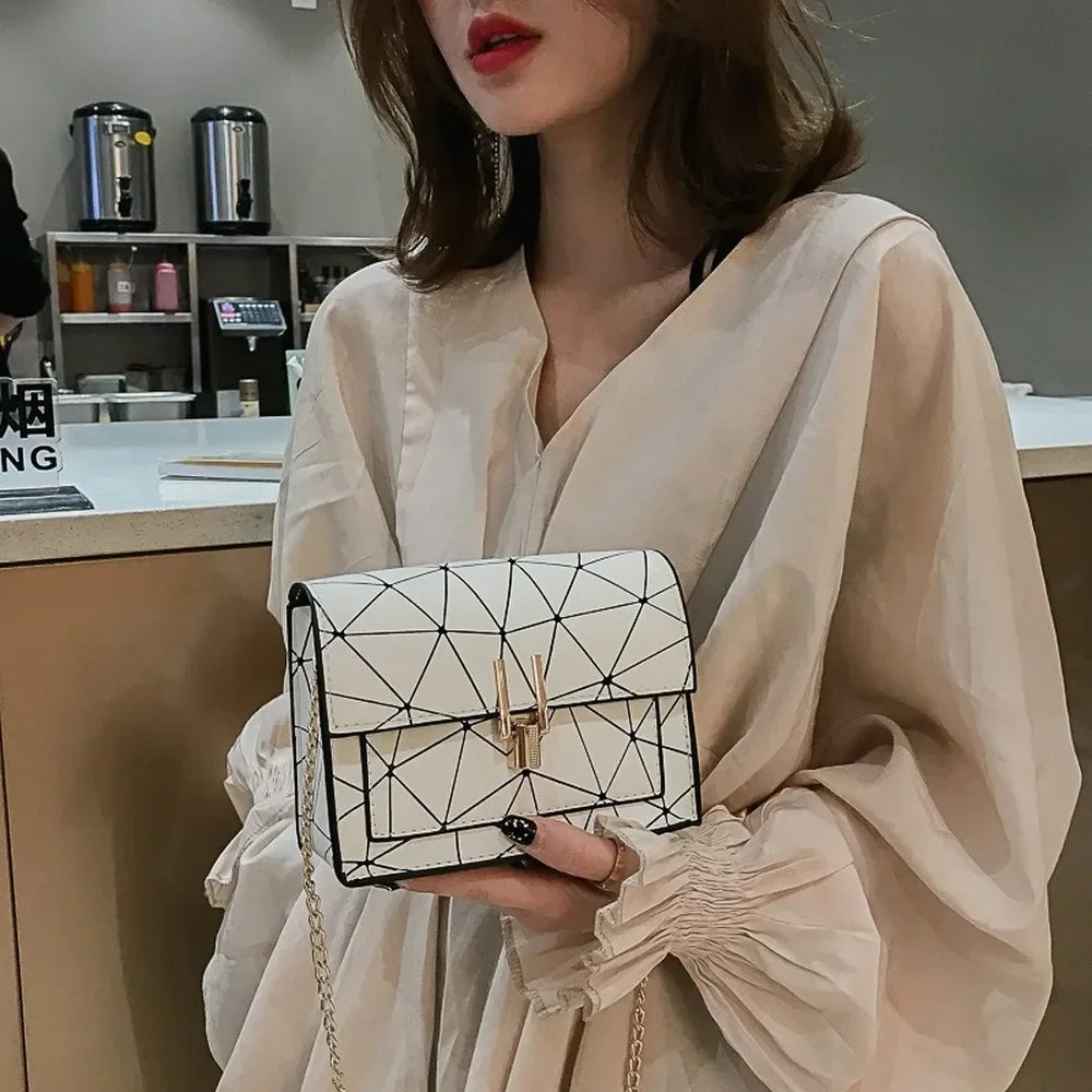 Sac Bandoulière Femme TPU Rayé Design Carré — Sac Épaule Tendance & Léger