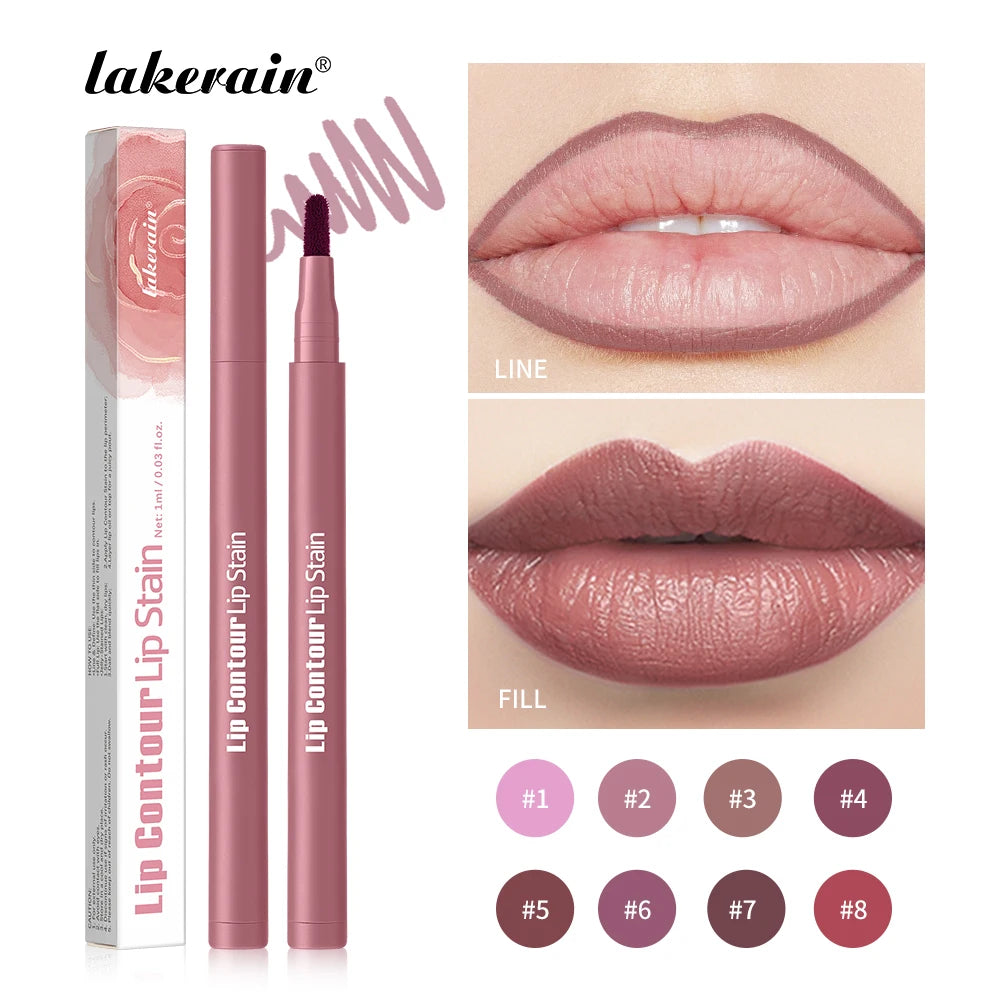 Crayon Contour Lèvres 2en1 Longue Tenue Anti-Bavure — Double Face Ultra Pigmenté