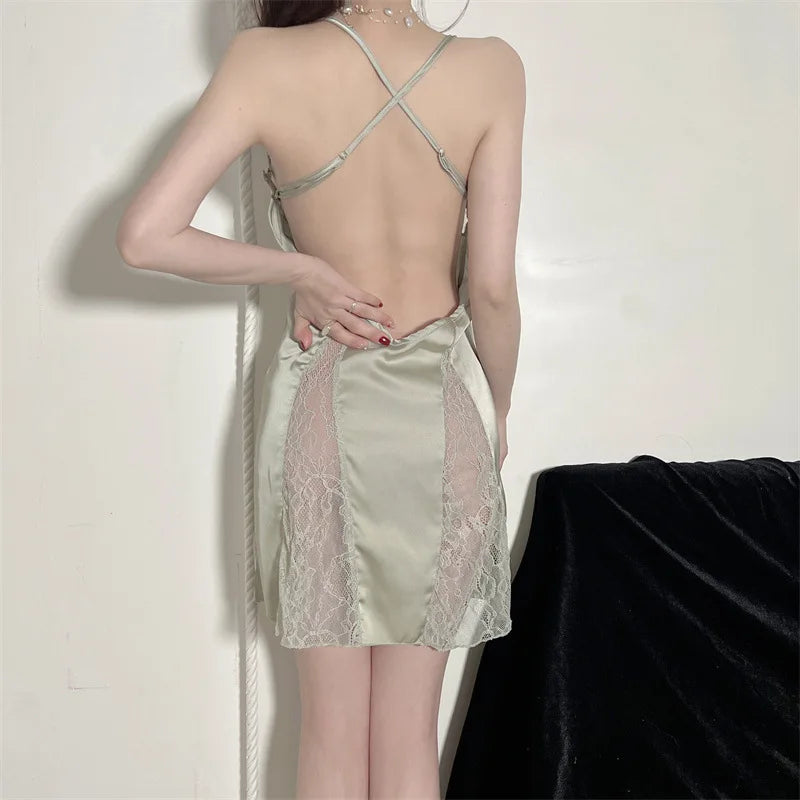 Robe de Chambre Femme Broderie Sexy — Dentelle Satin, Kimono Mariage Été
