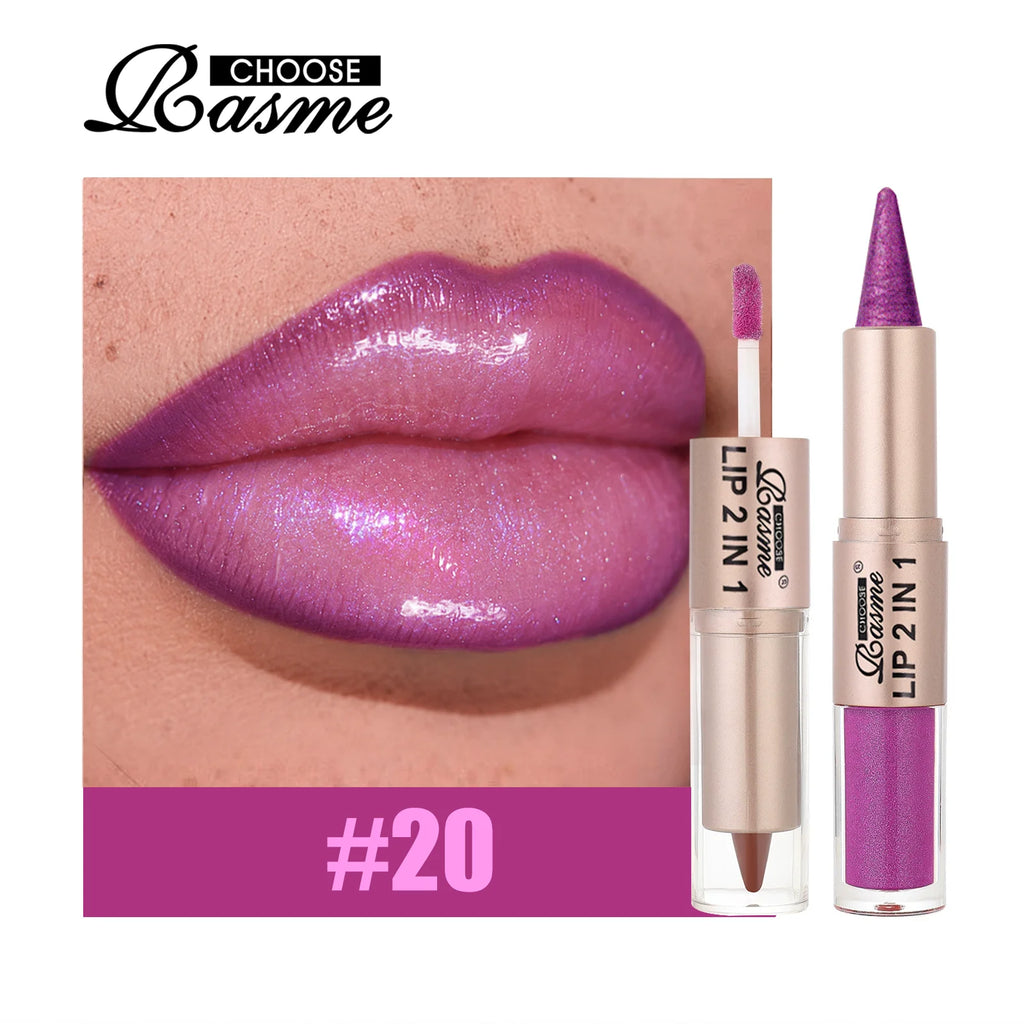 Crayon Contour Lèvres 2en1 Dégradé — Lip Liner Waterproof Mat & Gloss Miroir