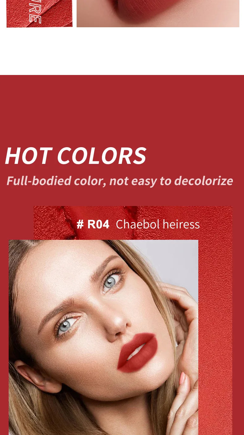 Rouge à Lèvres Mat Nude 4 Couleurs — Waterproof, Longue Tenue, Velours Sexy