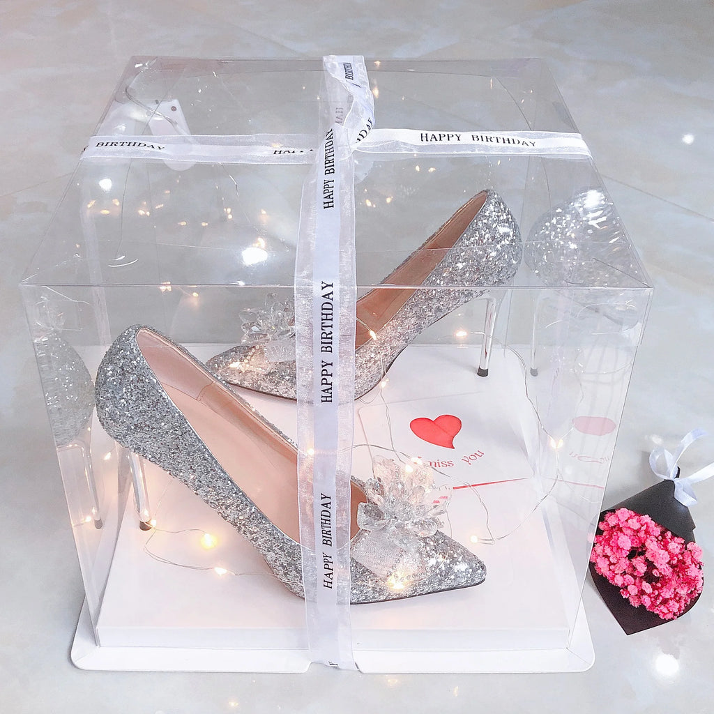 Escarpins Fille Strass Talon Haut Princesse — Noeud Doux, Stiletto, Cadeau Anniversaire