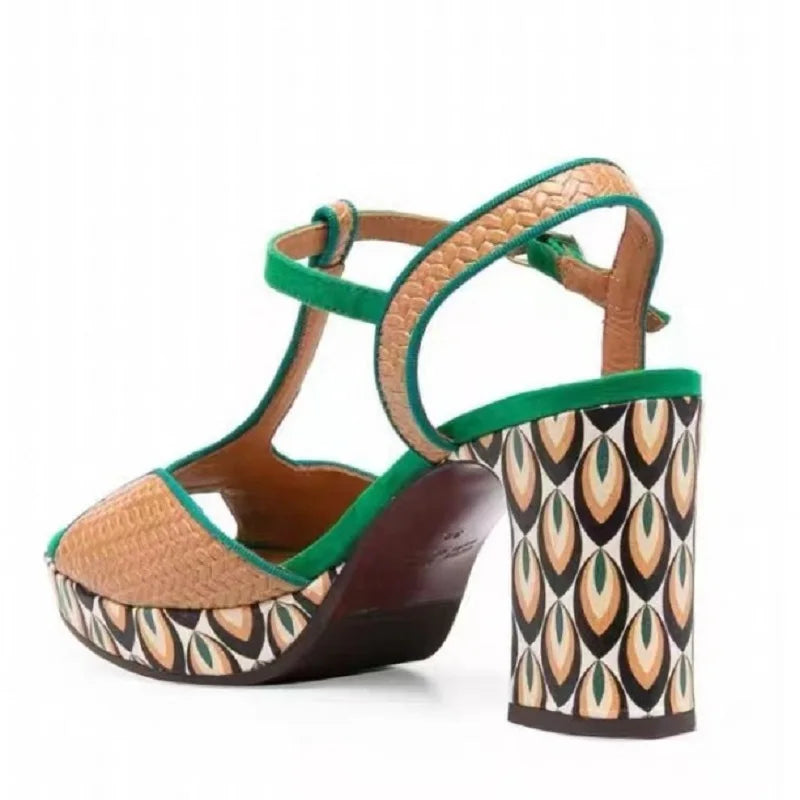 JOCHEBED HU Escarpins Cuir Véritable Plateforme — Talon Carré Luxe, Tailles 36-44