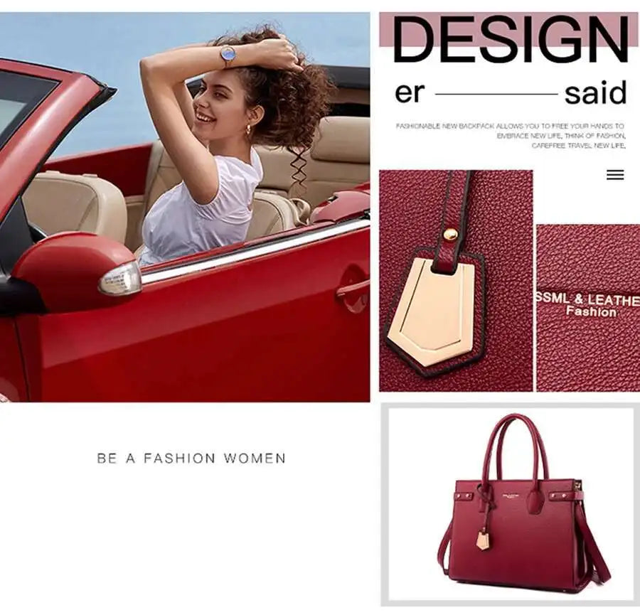 Sac à Main Femme Cuir PU — Satchel Élégant Grande Marque, Bandoulière Épaule