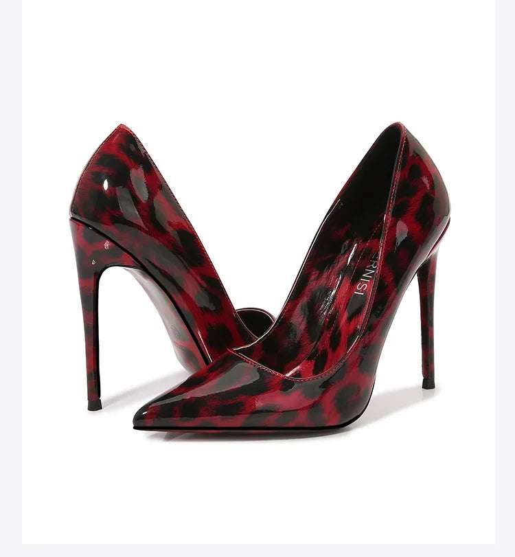 Escarpins Léopard Talon Aiguille 12cm — PU Cuir, Bout Pointu, Soirée Grande Taille 35-46