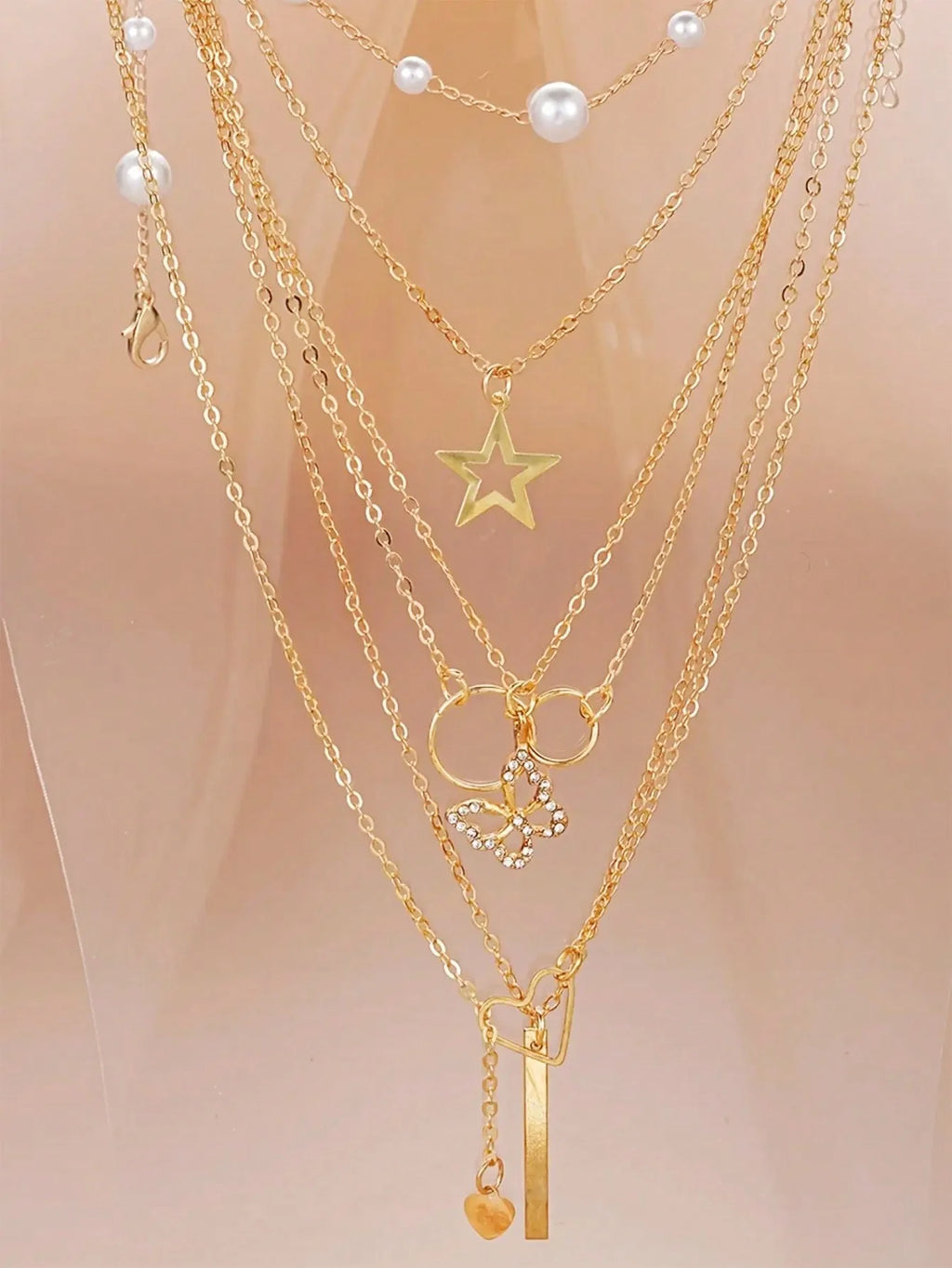Parure Bijoux Femme 86 Pièces — Boucles Perle, Collier Multi-Rangs, Bagues & Clous