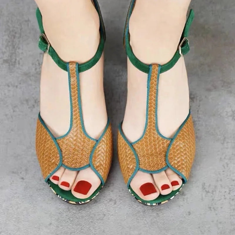 JOCHEBED HU Escarpins Cuir Véritable Plateforme — Talon Carré Luxe, Tailles 36-44