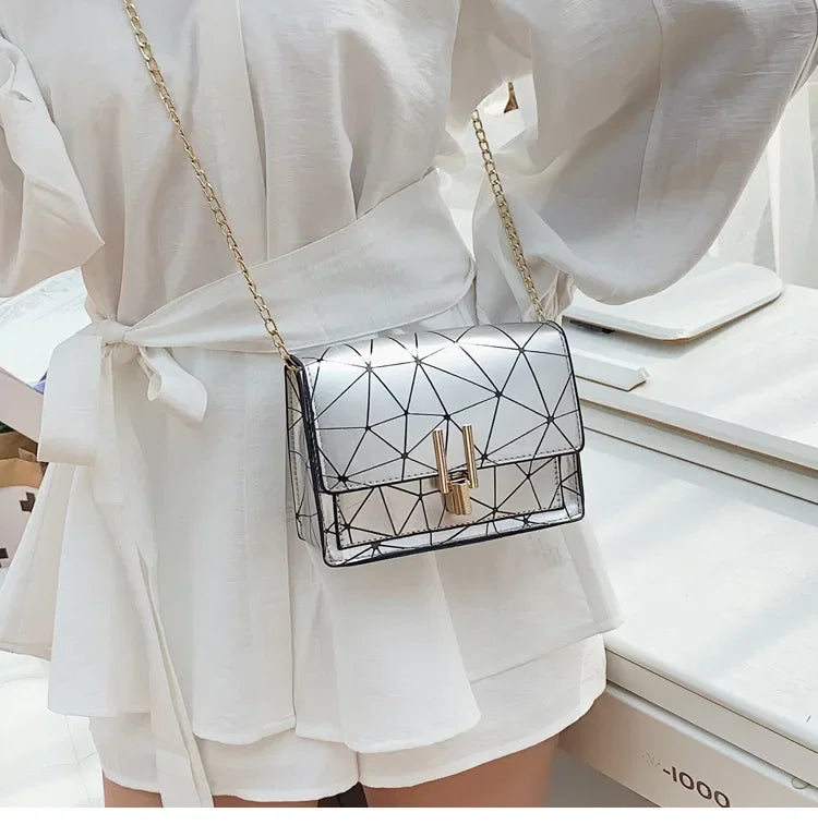 Sac Bandoulière Femme TPU Rayé Design Carré — Sac Épaule Tendance & Léger