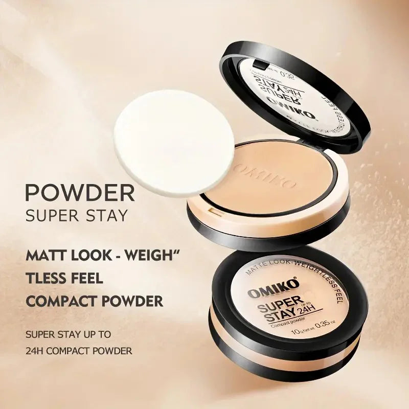Poudre Compacte Waterproof Longue Tenue Full Coverage — Fond de Teint 3 Couleurs