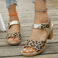 Sandales Femme Léopard Or Talon Compensé 2025 — Gladiateur, Plateforme Casual