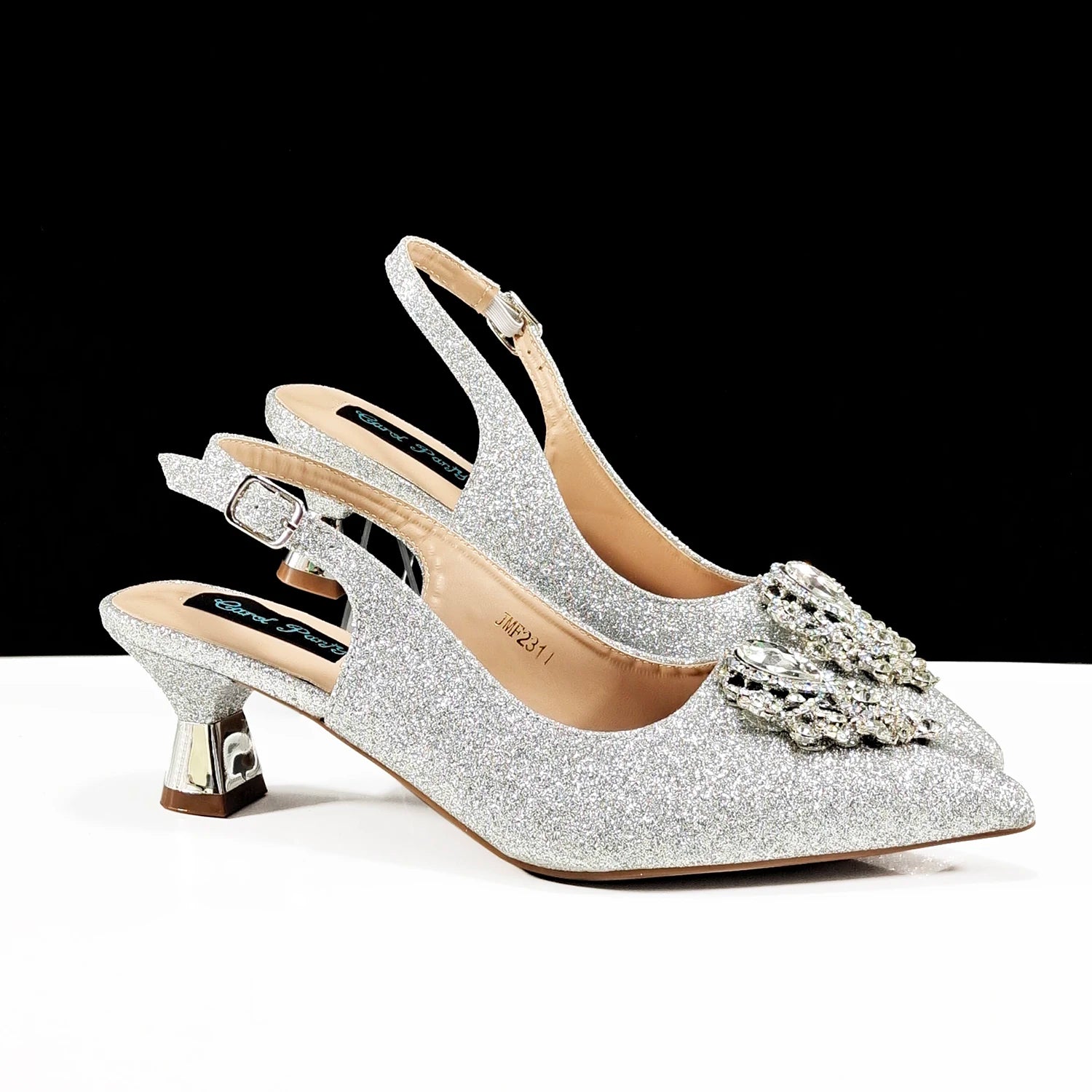 Ensemble Chaussures & Sac Femme Strass Magenta — Bout Pointu, Talon Haut, Mariage Soirée