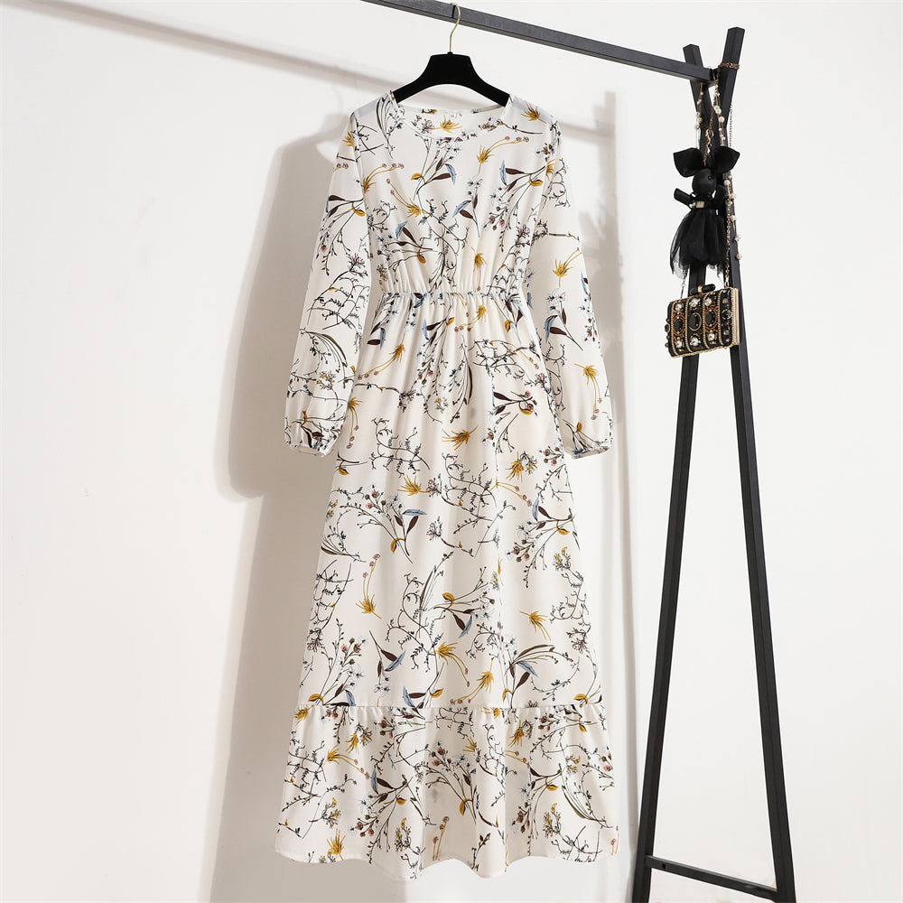 Robe Maxi Femme Été — Imprimé Floral Manches Longues Plage & Soirée