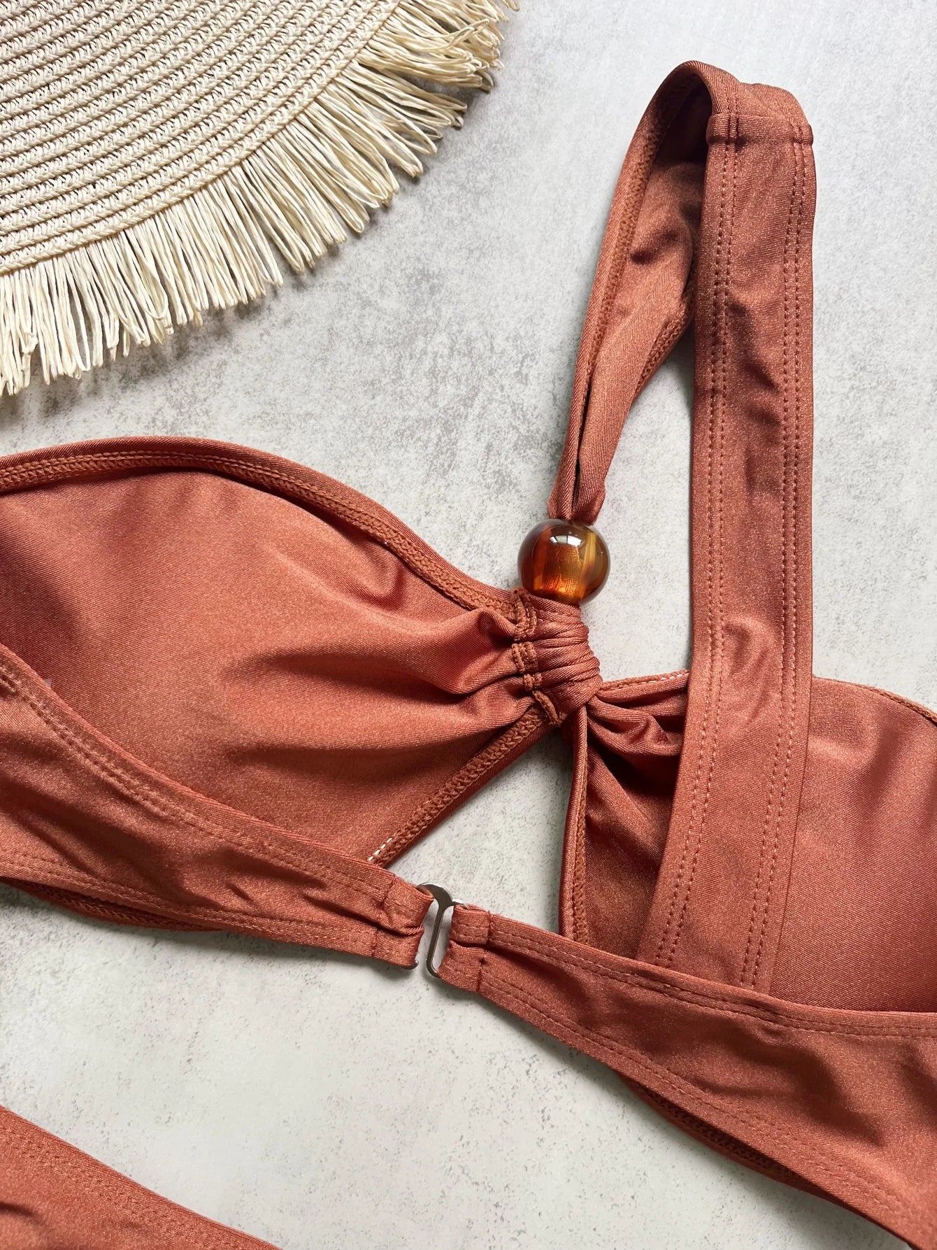Bikini Taille Haute Filet Brésilien — 2 Pièces Sexy, Maillot de Bain Femme Été