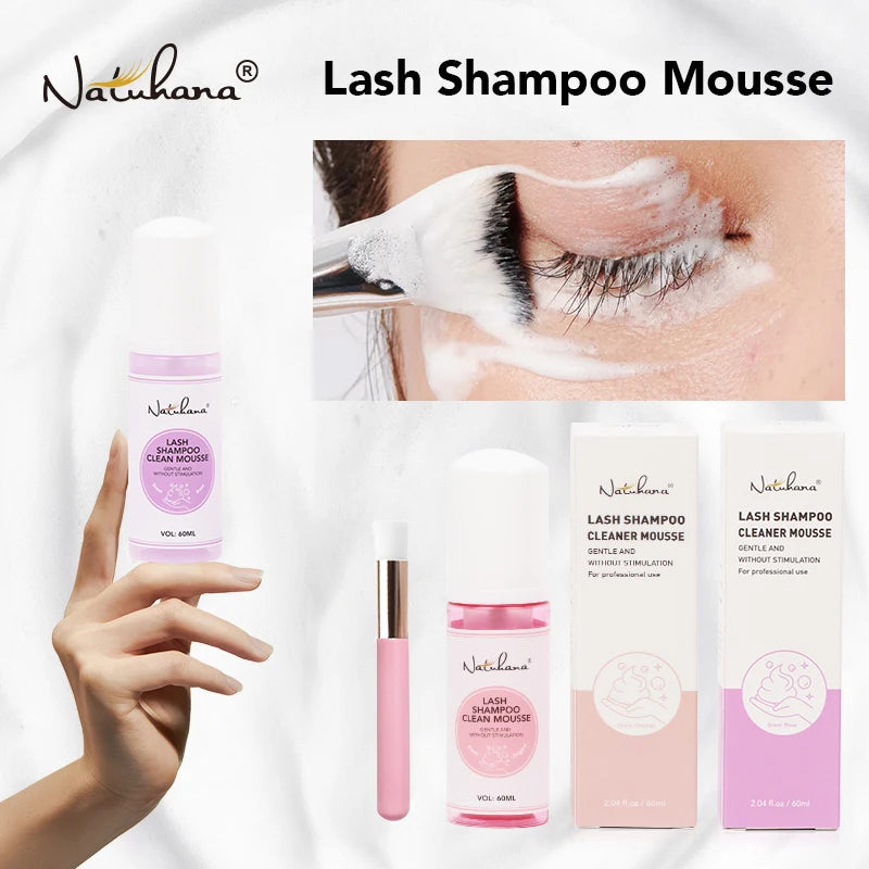 Shampooing Mousse Extensions Cils Natuhana 60ml — Nettoyant Cils Sans Stimulation