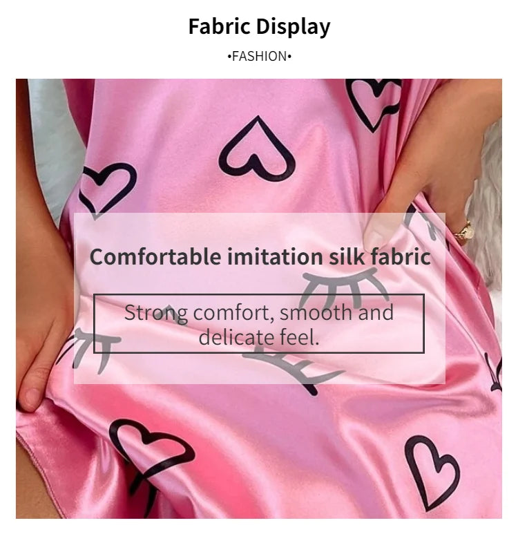 Lingerie Femme Babydoll Nuisette Imprimée — Sans Manches, Sexy, Pyjama Chemise