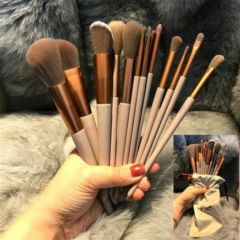 Set 13 Pinceaux Maquillage Femme — Fond de Teint, Fard à Paupières, Blush