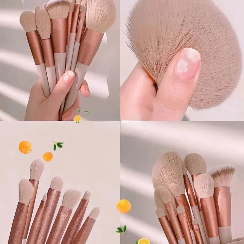Set 13 Pinceaux Maquillage Femme — Fond de Teint, Fard à Paupières, Blush