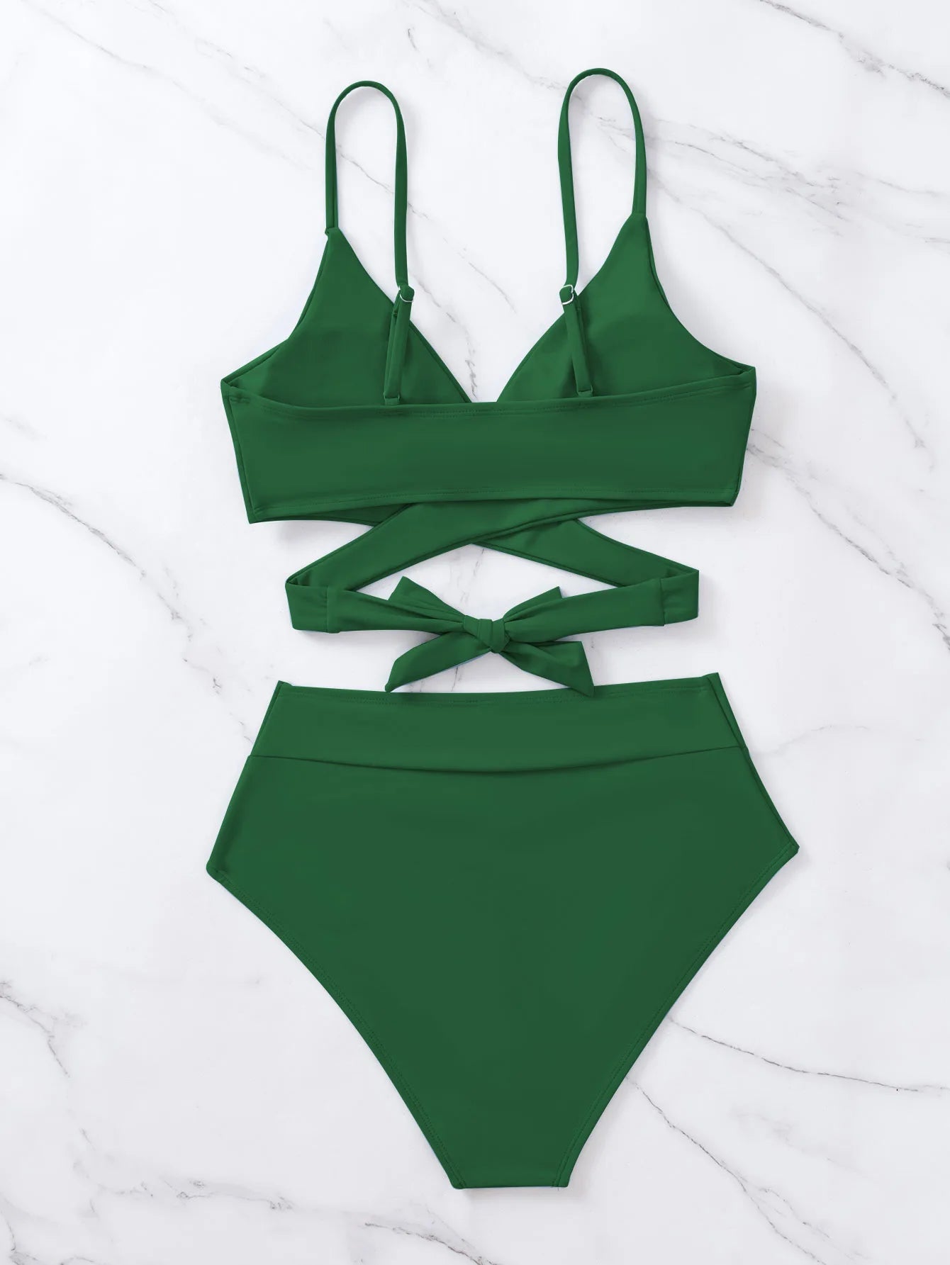 Bikini 2 Pièces Uni Noir 2023 — Bretelles Confortables, Maillot de Bain Femme Tendance