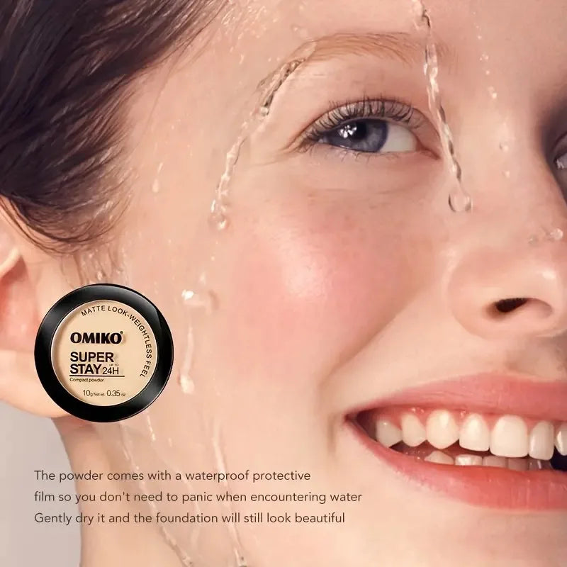 Poudre Compacte Waterproof Longue Tenue Full Coverage — Fond de Teint 3 Couleurs