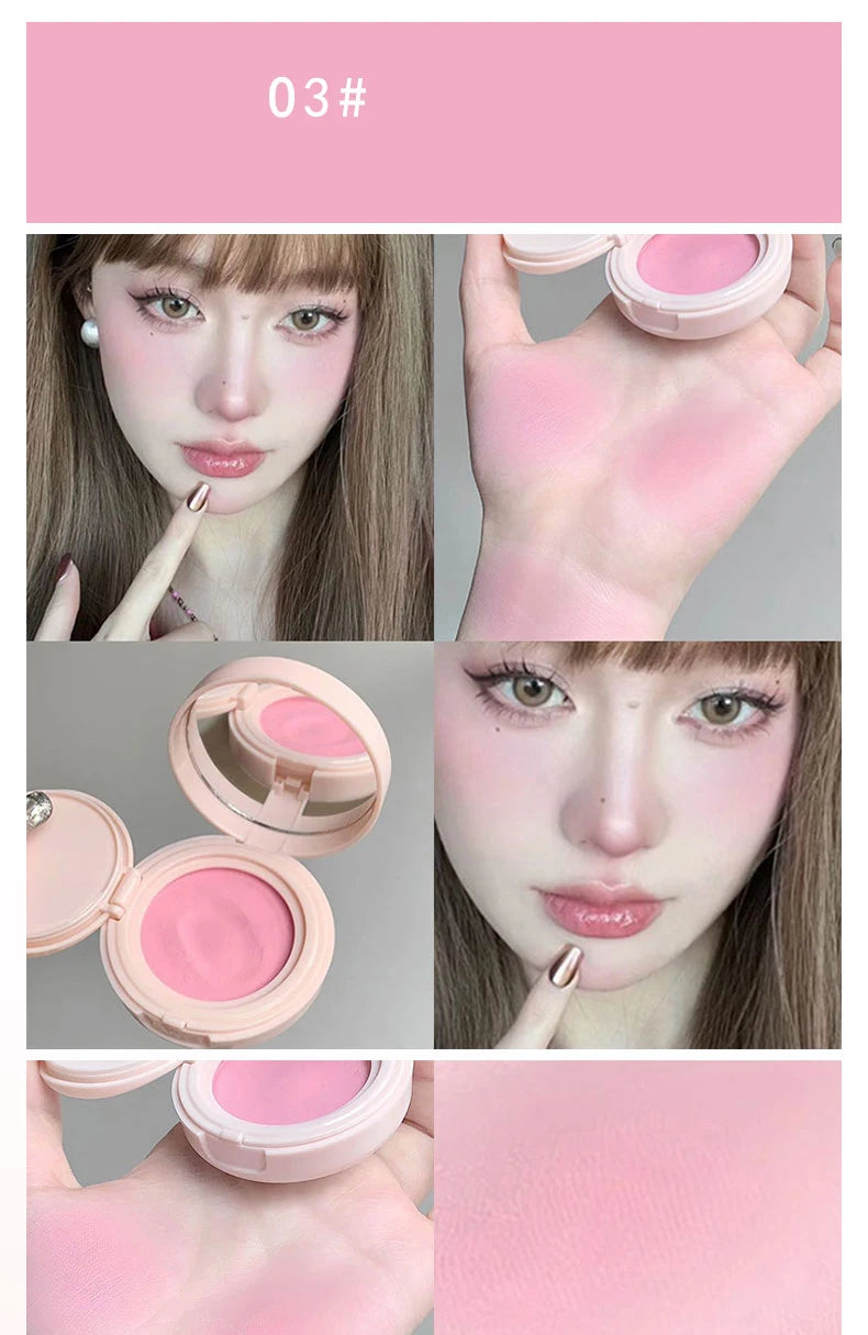 Blush Mousse Rose Fille Palette 4 Couleurs Mat & Pêche — Contouring Visage
