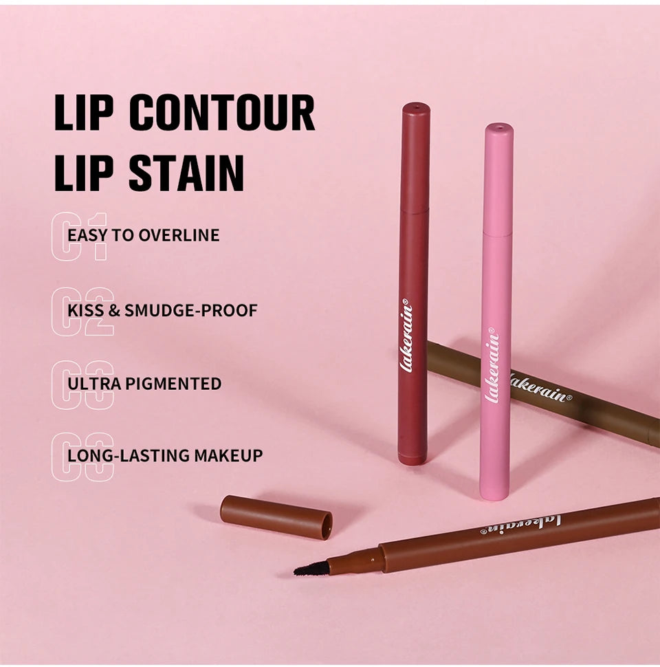 Crayon Contour Lèvres 2en1 Longue Tenue Anti-Bavure — Double Face Ultra Pigmenté