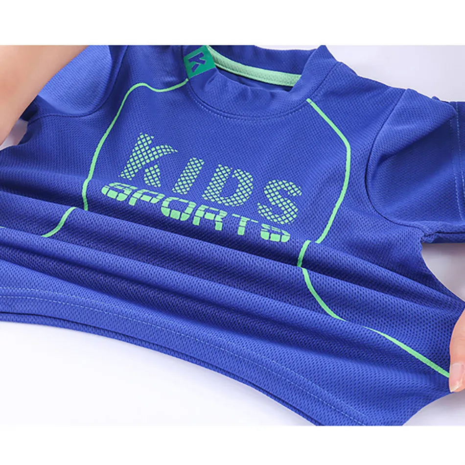 Ensemble 2 pièces enfant mixte – T-shirt manches courtes & short sport imprimé lettres, 2-12 ans
