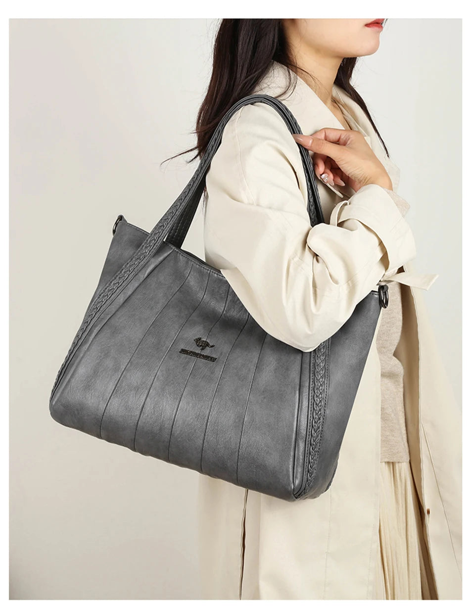 Sac À Main Femme Cuir PU Grande Marque — Tote Casual Élégant, Bandoulière
