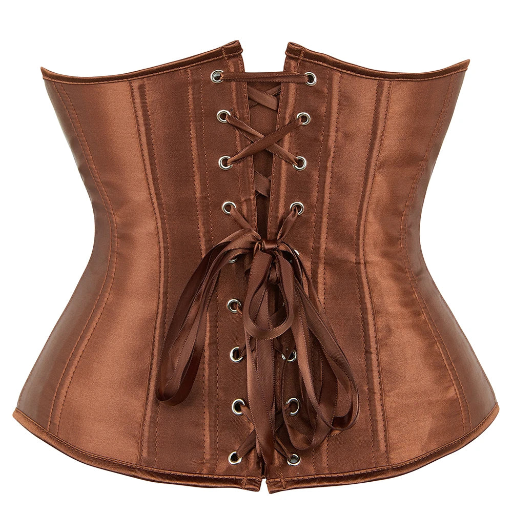 Corset Underbust Gainant Steampunk pour Femme – Laçage Amincissant