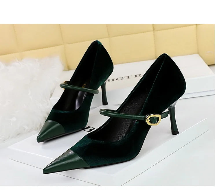 Escarpins Femme Bout Pointu Stiletto BIGTREE — Suède, 7cm 10cm, Grande Taille 43